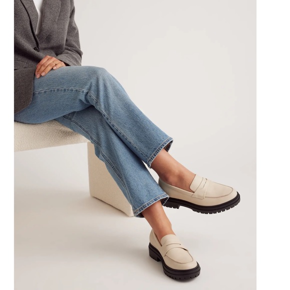 Quince Italian Leather Lug Sole Loafer Bone Cream Women's Sizes 7 and 8 NEW - Picture 10 of 12